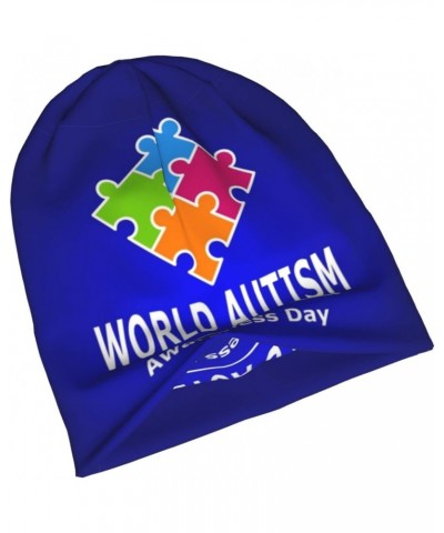 Autistic Autism Awareness Day Month 2023 Hat Beanie Cap Warm Knit Winter Skull Stretch Hats for Men Woman Black $10.42 Skulli...