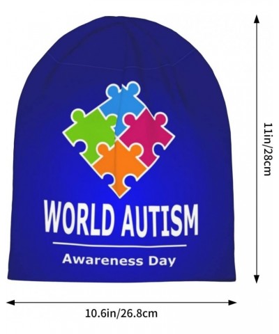 Autistic Autism Awareness Day Month 2023 Hat Beanie Cap Warm Knit Winter Skull Stretch Hats for Men Woman Black $10.42 Skulli...