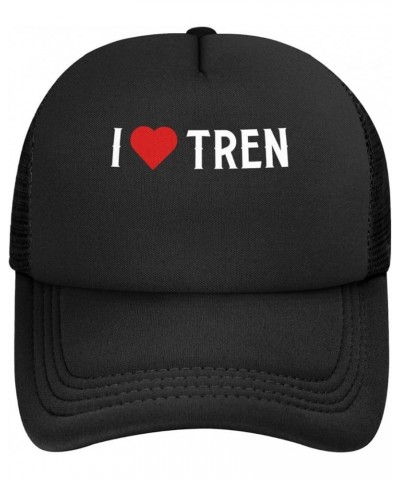 I Love Tren Men's Baseball Cap Low Profile Mesh Trucker Cap Adjustable Black $10.65 Baseball Caps