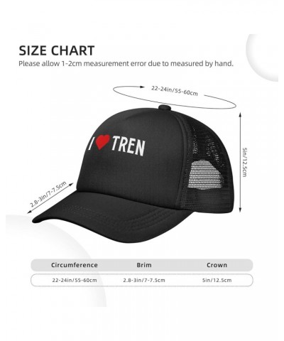 I Love Tren Men's Baseball Cap Low Profile Mesh Trucker Cap Adjustable Black $10.65 Baseball Caps