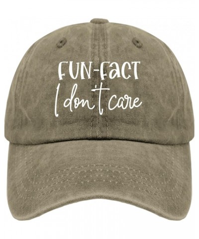 Fun Fact I Don't Care Caps Funny Hat Pigment Black Men's Hats Gifts for Boyfriends Baseball Caps Pigment Khaki $11.18 Sun Hats