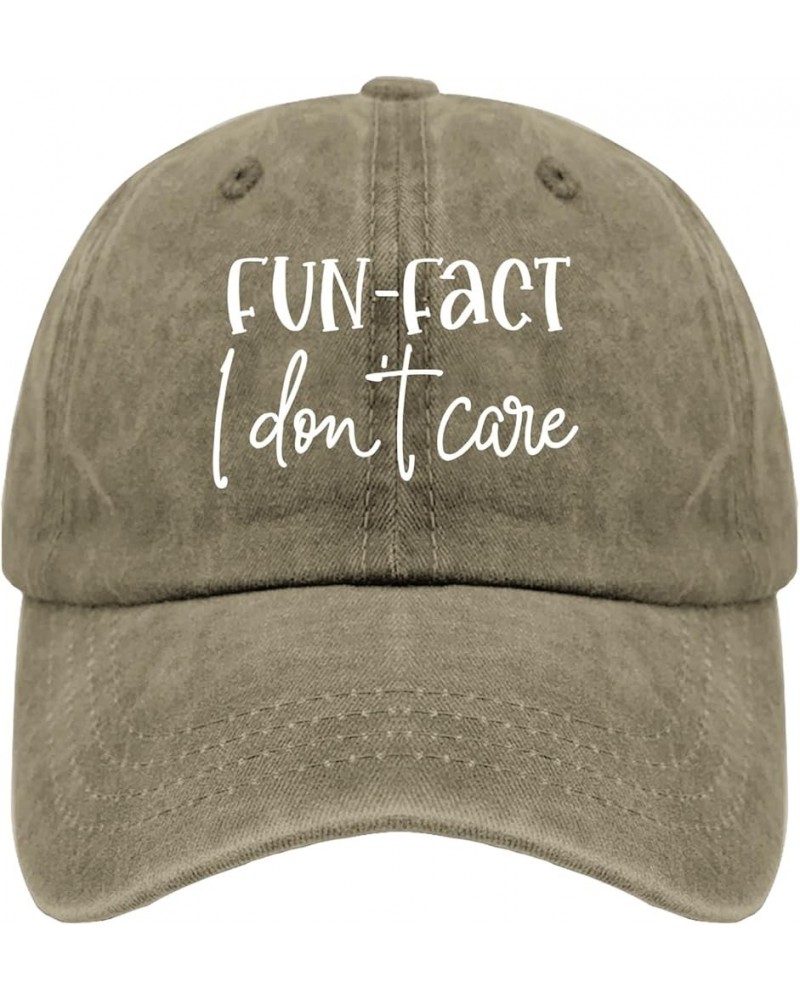 Fun Fact I Don't Care Caps Funny Hat Pigment Black Men's Hats Gifts for Boyfriends Baseball Caps Pigment Khaki $11.18 Sun Hats