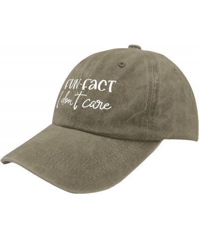 Fun Fact I Don't Care Caps Funny Hat Pigment Black Men's Hats Gifts for Boyfriends Baseball Caps Pigment Khaki $11.18 Sun Hats