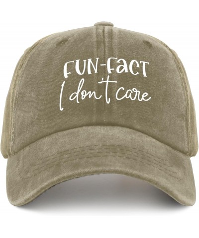 Fun Fact I Don't Care Caps Funny Hat Pigment Black Men's Hats Gifts for Boyfriends Baseball Caps Pigment Khaki $11.18 Sun Hats