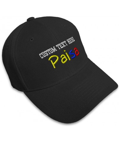 Baseball Cap Paisa Colombian Embroidery Foreign Languages Hats for Men & Women Black Personalized Text Here $14.30 Baseball Caps