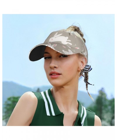 Easter Bunny Floral Stylish Adult Sun Hat, Beach Hatâ€" Premium Polyester Twill Fabric with Print Design, Unisex $12.52 Sun Hats