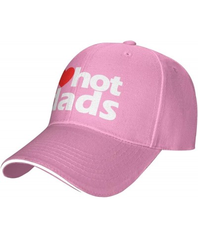 Hat I Love Hot Dads Heart Hot Father Love Hot Dads Baseball Cap Men Ponytail Hat Women Dad Hat Trucker Hat Black Pink $11.56 ...