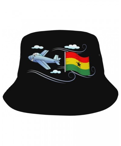 Bucket Hat Airplane with Ghana Flag Fisherman's Cap Men and Women. Sun Hats Black $14.91 Bucket Hats