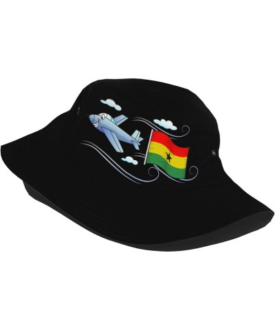 Bucket Hat Airplane with Ghana Flag Fisherman's Cap Men and Women. Sun Hats Black $14.91 Bucket Hats