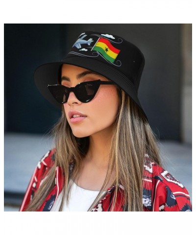 Bucket Hat Airplane with Ghana Flag Fisherman's Cap Men and Women. Sun Hats Black $14.91 Bucket Hats