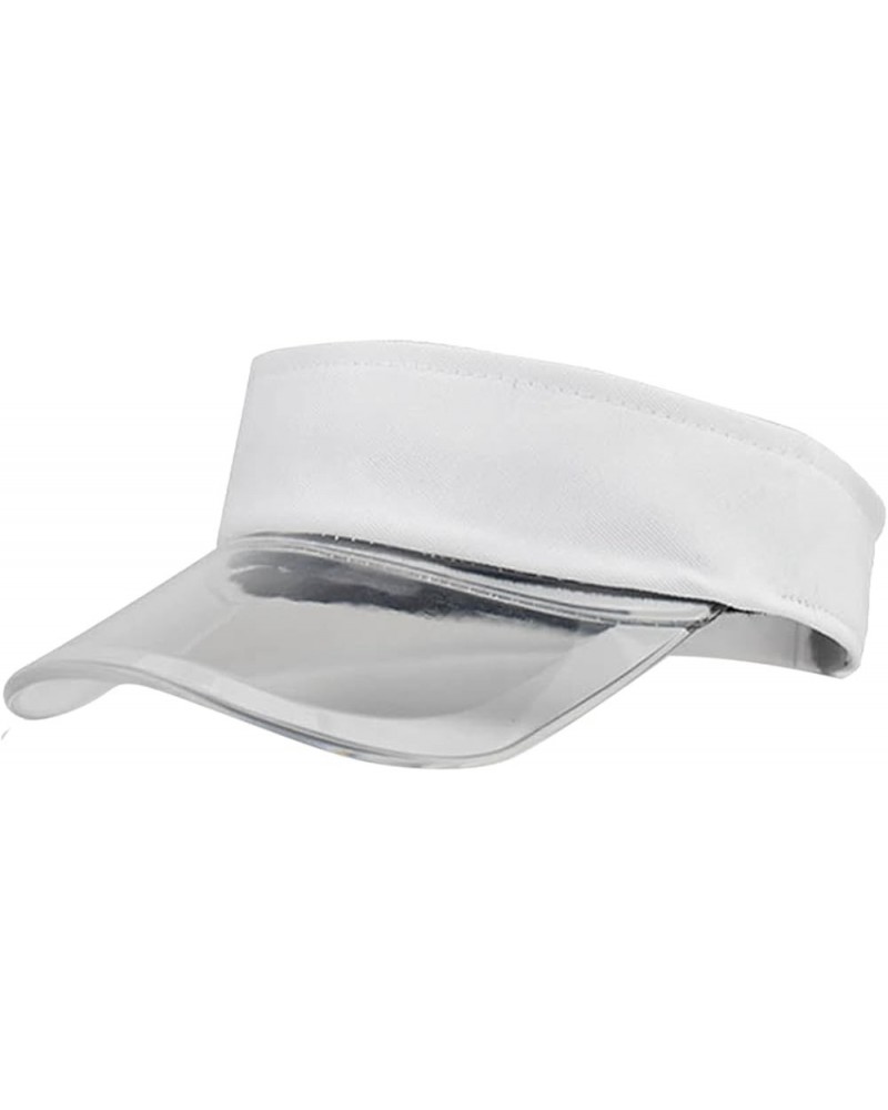 Visors Sun Visor Hats for Womens Summer Sun Beach Hat Ponytail Beach Hat Gifts Birthday Easter White $6.32 Visors