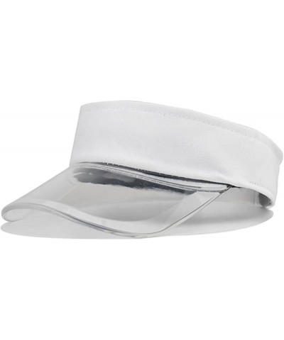 Visors Sun Visor Hats for Womens Summer Sun Beach Hat Ponytail Beach Hat Gifts Birthday Easter White $6.32 Visors