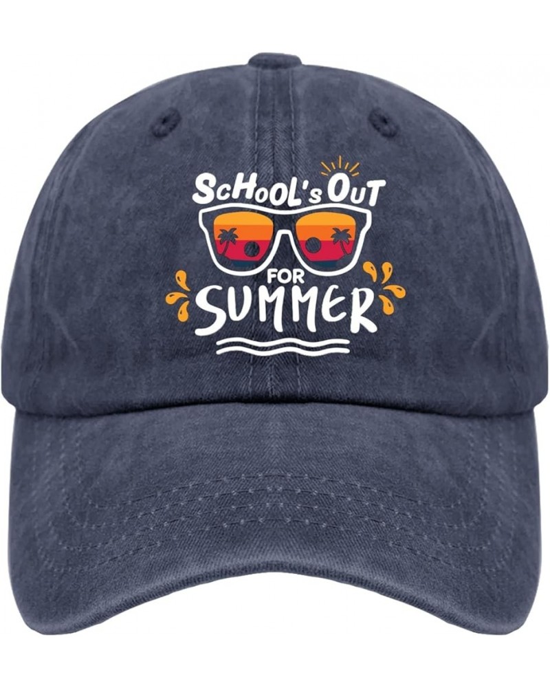 Schools Out for Summer Hat Travel Hat Pigment Black Golf Hat Gifts for Grandpa Golf Hats Navy Blue $10.07 Sun Hats