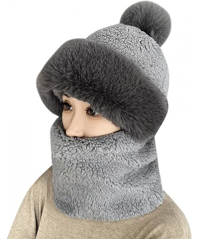 Women's Windproof Scarf Hat Winter Warm Slouchy Hat Stretchy Daily Warm Winter Hat for Men and Women C-grey $8.90 Skullies & ...