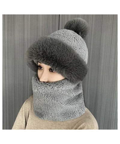 Women's Windproof Scarf Hat Winter Warm Slouchy Hat Stretchy Daily Warm Winter Hat for Men and Women C-grey $8.90 Skullies & ...