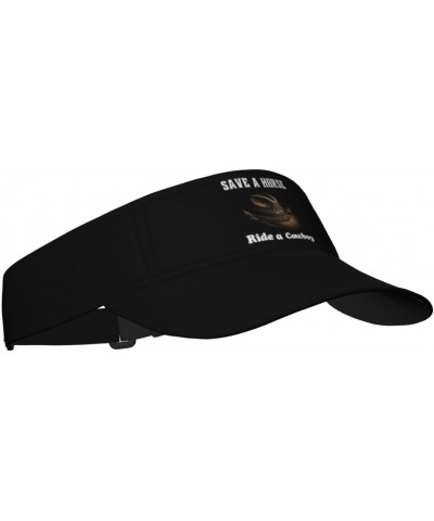 Sun Visors Save A Horse Ride A Cowboy Sunscreen Sport Baseball Empty Top for Women Men Black $12.94 Visors