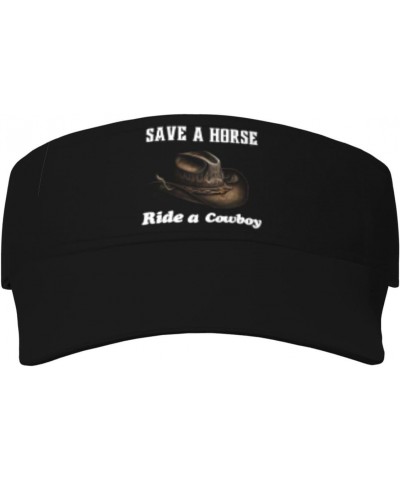 Sun Visors Save A Horse Ride A Cowboy Sunscreen Sport Baseball Empty Top for Women Men Black $12.94 Visors