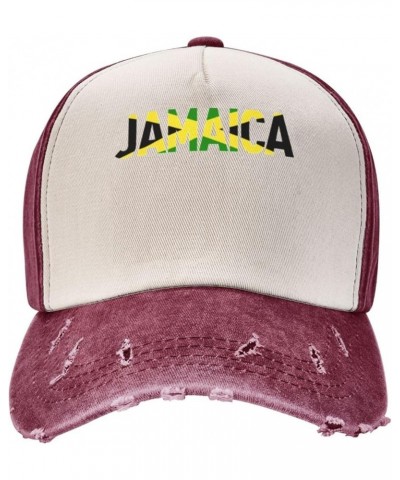 Jamaica Jamaican Flag Baseball Cap Vintage Dad Hat Unisex-Adult Adjustable Trucker Hat Denim Twill Plain Hat Dark Red $12.67 ...