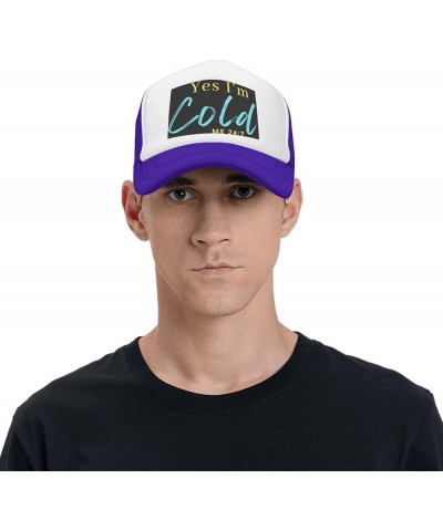 Yes I'm Cold Me 24:7 Baseball Cap Men Hats Sun hat for Women Cowboy hat Dad Hat Trucker hat Black Purple $11.44 Baseball Caps