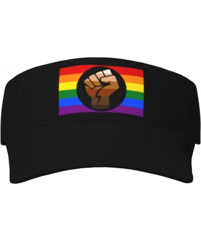 Pride Support Fist Rainbow Flag Visor Cap Adjustable Uv Protection Sun Visor Hats Empty Top Baseball Hat for Women and Men $1...