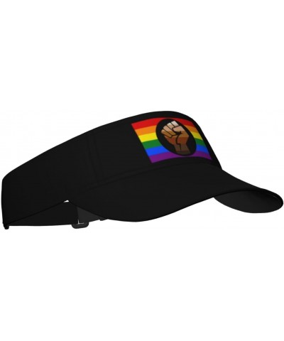 Pride Support Fist Rainbow Flag Visor Cap Adjustable Uv Protection Sun Visor Hats Empty Top Baseball Hat for Women and Men $1...