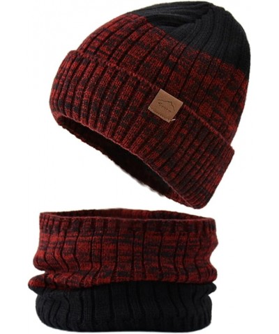 Winter Knitted Beanie Hat and Scarf or Touchscreen Gloves 2 Pcs Set Neck Warmer Skull Caps for Men Women D $10.59 Scarves