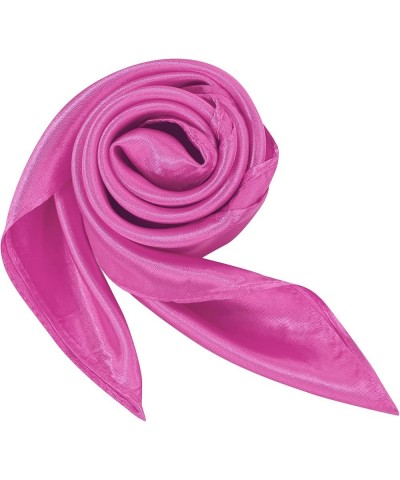 Silk Feeling Scarf Square Chiffon Scarf Solid Color Bandanas Retro Scarfs for Women Neck Scarf Purse Scarf Rose Pink $8.69 Sc...