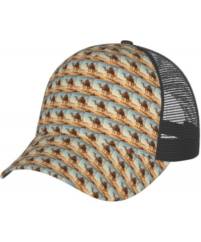 Cute Bunny Print Baseball Cap, Curved Brim Mesh Baseball Cap, Adjustable Baseball Mesh Cap Desert Sand Camel1 One Size $14.07...