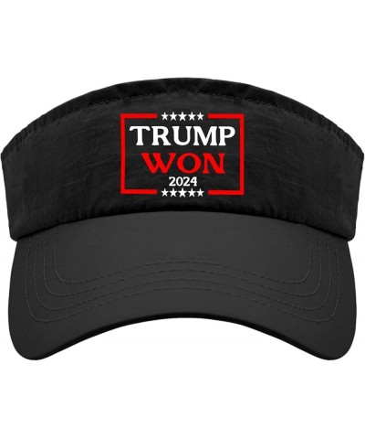 Trump Won Hats Sun Visors for Women Sun Visors with Designs Sun Protection Cap Allblack $10.24 Visors