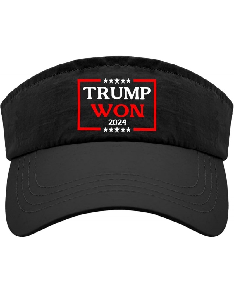 Trump Won Hats Sun Visors for Women Sun Visors with Designs Sun Protection Cap Allblack $10.24 Visors