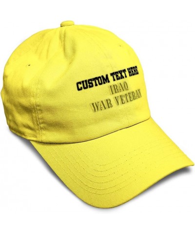 Soft Baseball Cap Iraq War Veteran Embroidery Veteran Respect Cotton Embroidered Dad Hats for Men & Women Yellow Personalized...