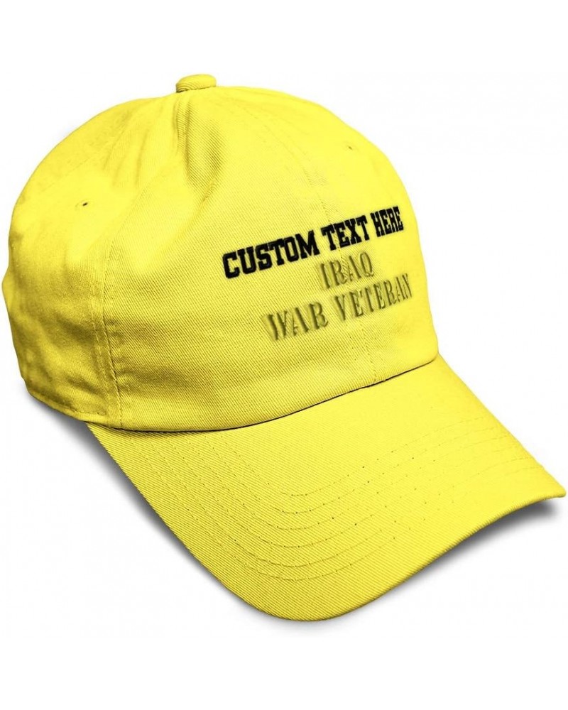 Soft Baseball Cap Iraq War Veteran Embroidery Veteran Respect Cotton Embroidered Dad Hats for Men & Women Yellow Personalized...