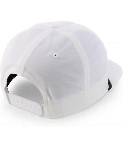 UPF 50 Unstructured 5 Panel Flatbill Golf Snapback Cap White Black $14.70 Baseball Caps