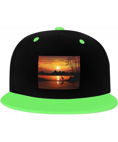 Interesting Landscape Map Snapback Hat for Men Women Baseball Cap Trucker Flat Bill Hats Dad Caps Green $14.30 Baseball Caps