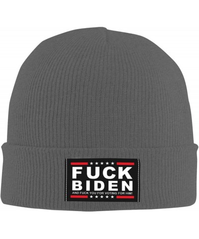 Fuck Biden and Fuck You for Voting for Him Beanie Hat Women Skull Cap Men Slouchy Hat Knitted Hat Knit Hat Black Deep Heather...