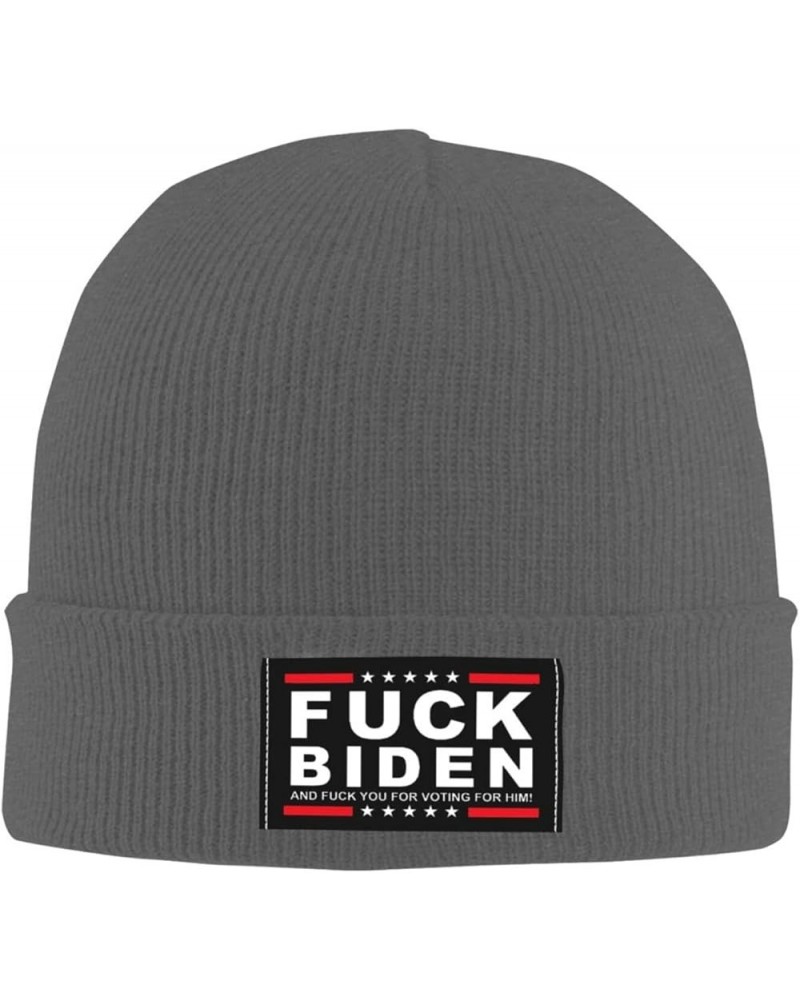 Fuck Biden and Fuck You for Voting for Him Beanie Hat Women Skull Cap Men Slouchy Hat Knitted Hat Knit Hat Black Deep Heather...