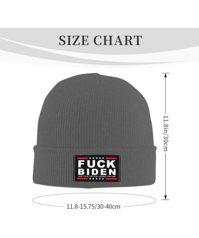 Fuck Biden and Fuck You for Voting for Him Beanie Hat Women Skull Cap Men Slouchy Hat Knitted Hat Knit Hat Black Deep Heather...