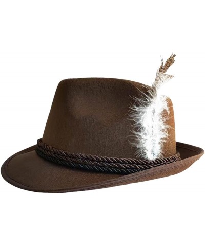 Vintage Cowboy Hat Western Feather Decors Cowgirl Hat for Women & Men Fedora Felt Jazzs Hat Bn $7.50 Cowboy Hats