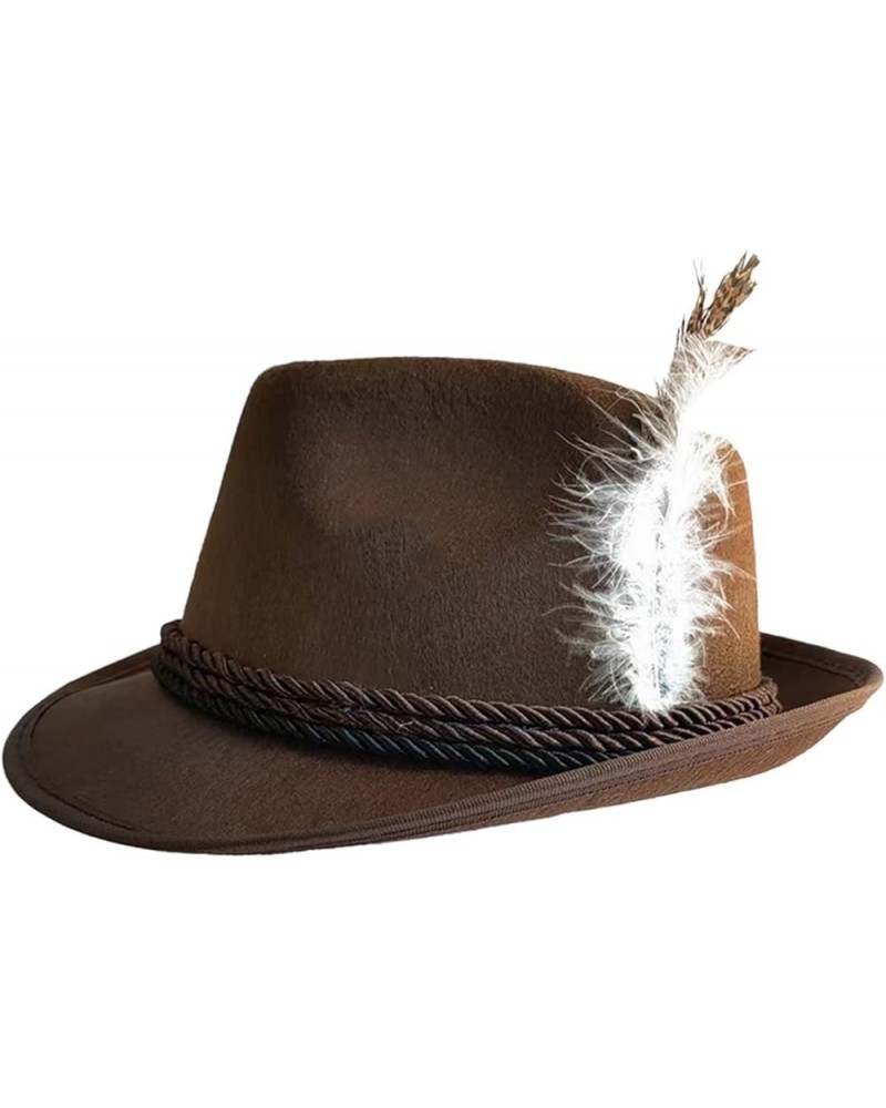 Vintage Cowboy Hat Western Feather Decors Cowgirl Hat for Women & Men Fedora Felt Jazzs Hat Bn $7.50 Cowboy Hats