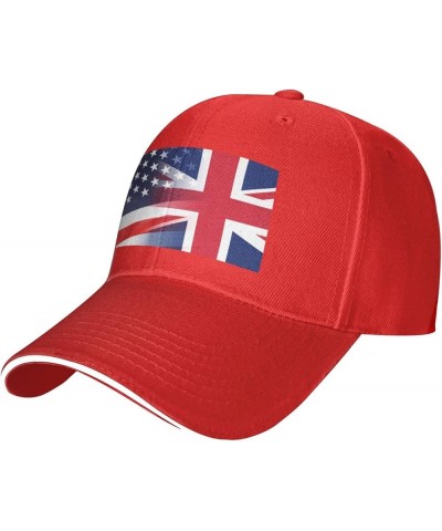 Flag of The United Kingdom and USA Flag-Baseball Caps Denim Hats Cowboy Knit hat Fisherman's hat Red $14.92 Baseball Caps