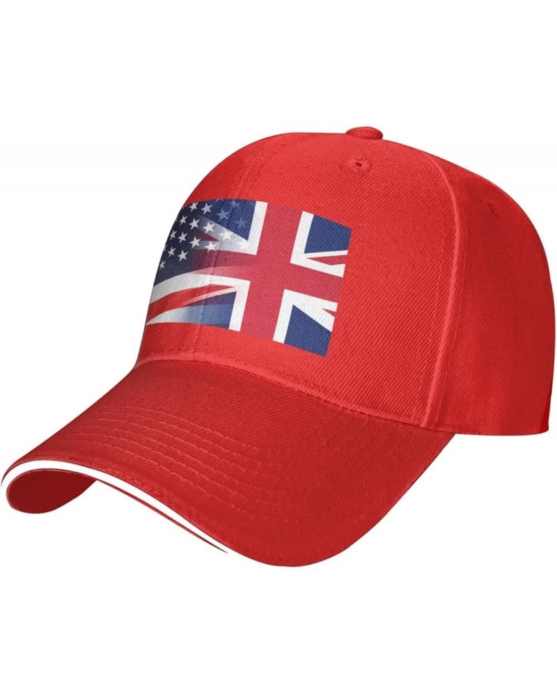 Flag of The United Kingdom and USA Flag-Baseball Caps Denim Hats Cowboy Knit hat Fisherman's hat Red $14.92 Baseball Caps