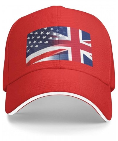 Flag of The United Kingdom and USA Flag-Baseball Caps Denim Hats Cowboy Knit hat Fisherman's hat Red $14.92 Baseball Caps