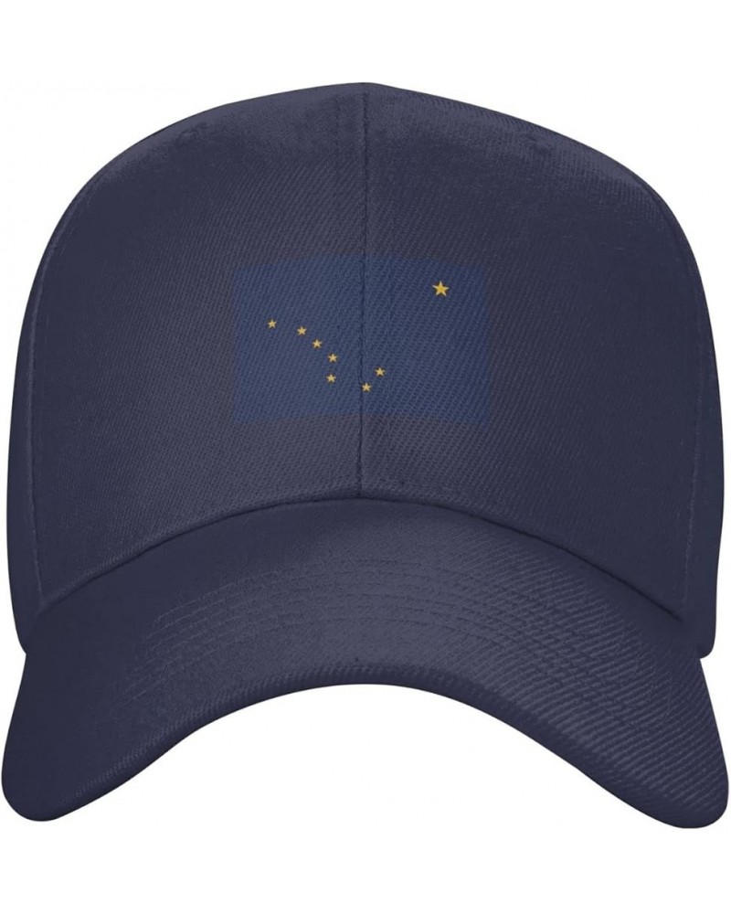 Flag of Alaska Baseball Cap for Men Women Hat Adjustable Truck Driver Baseball Caps Dad Hats Navy Blue $11.72 Baseball Caps