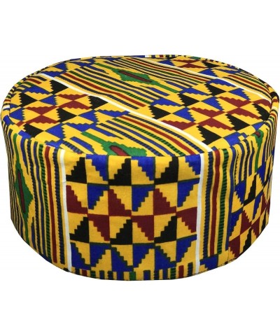 Decora Apparel African Kente Kufi Kofi Mens Hats, Gold Costume Kufi Hats for Men Women Headwear P11 Yellow Red Green $15.89 C...