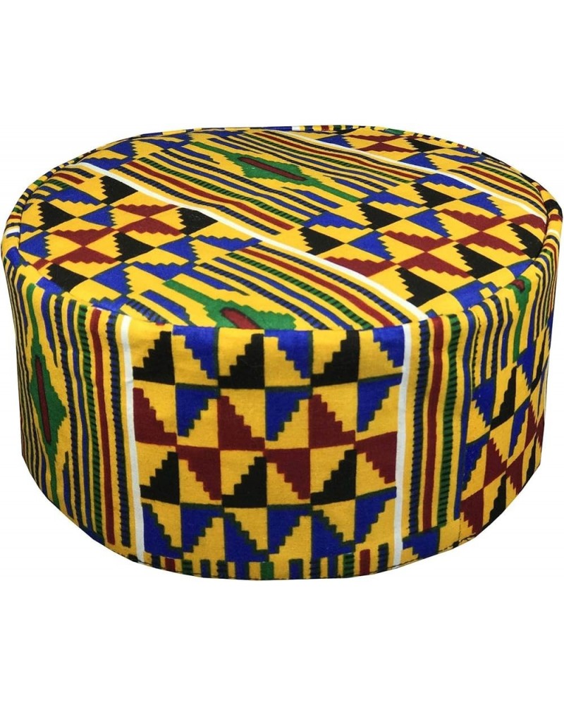 Decora Apparel African Kente Kufi Kofi Mens Hats, Gold Costume Kufi Hats for Men Women Headwear P11 Yellow Red Green $15.89 C...