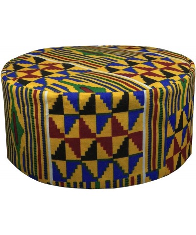 Decora Apparel African Kente Kufi Kofi Mens Hats, Gold Costume Kufi Hats for Men Women Headwear P11 Yellow Red Green $15.89 C...