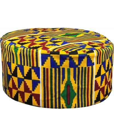 Decora Apparel African Kente Kufi Kofi Mens Hats, Gold Costume Kufi Hats for Men Women Headwear P11 Yellow Red Green $15.89 C...