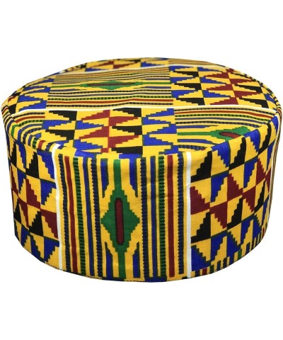 Decora Apparel African Kente Kufi Kofi Mens Hats, Gold Costume Kufi Hats for Men Women Headwear P11 Yellow Red Green $15.89 C...