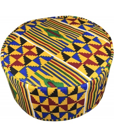 Decora Apparel African Kente Kufi Kofi Mens Hats, Gold Costume Kufi Hats for Men Women Headwear P11 Yellow Red Green $15.89 C...