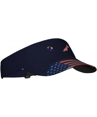 Malaysia Flag Map Visor Cap Adjustable Uv Protection Sun Visor Hats Empty Top Baseball Hat for Women and Men Black $13.65 Visors